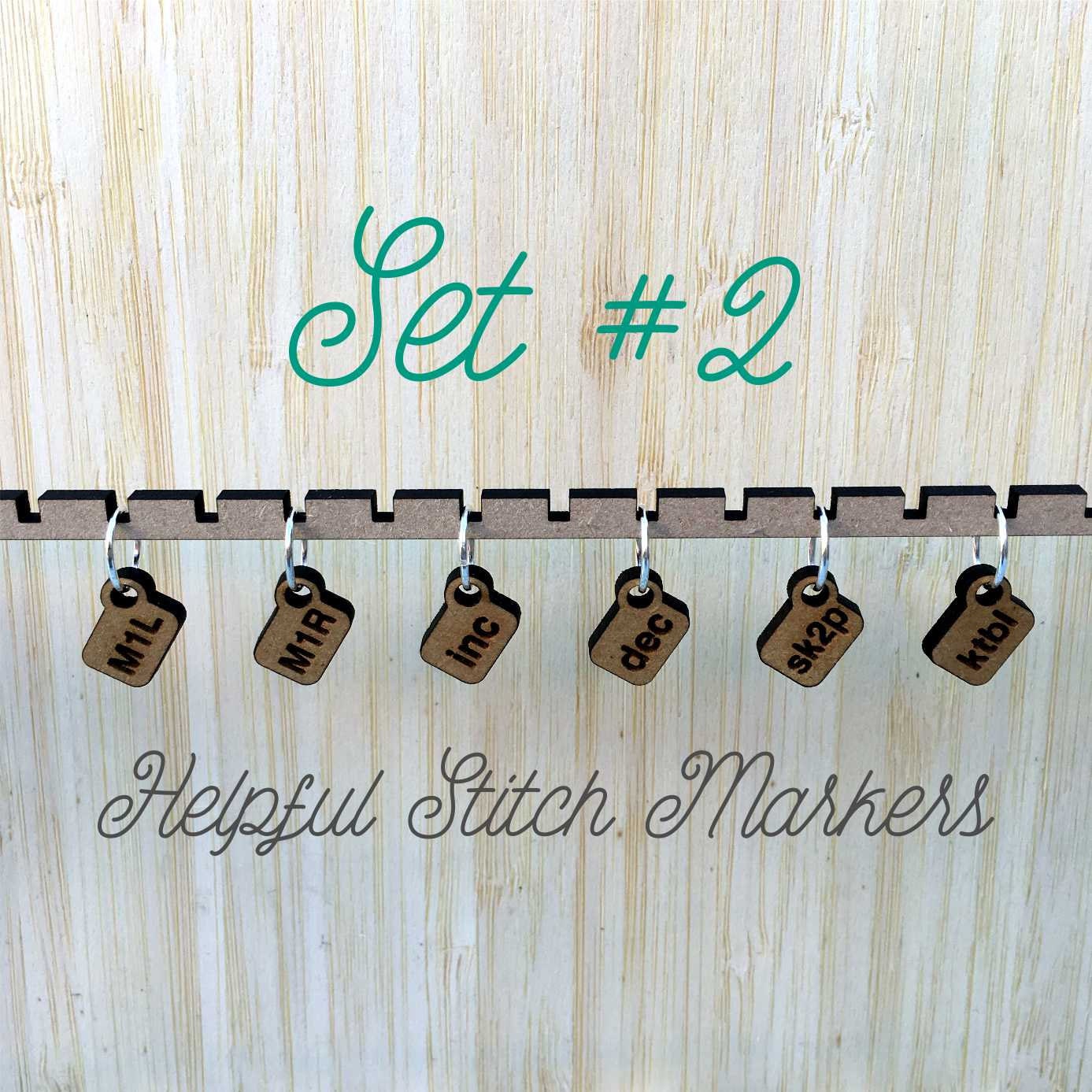 Helpful Stitch Markers, unique knitting stitch markers set, reminder set of stitch markers, Helpful reminder stitch markers