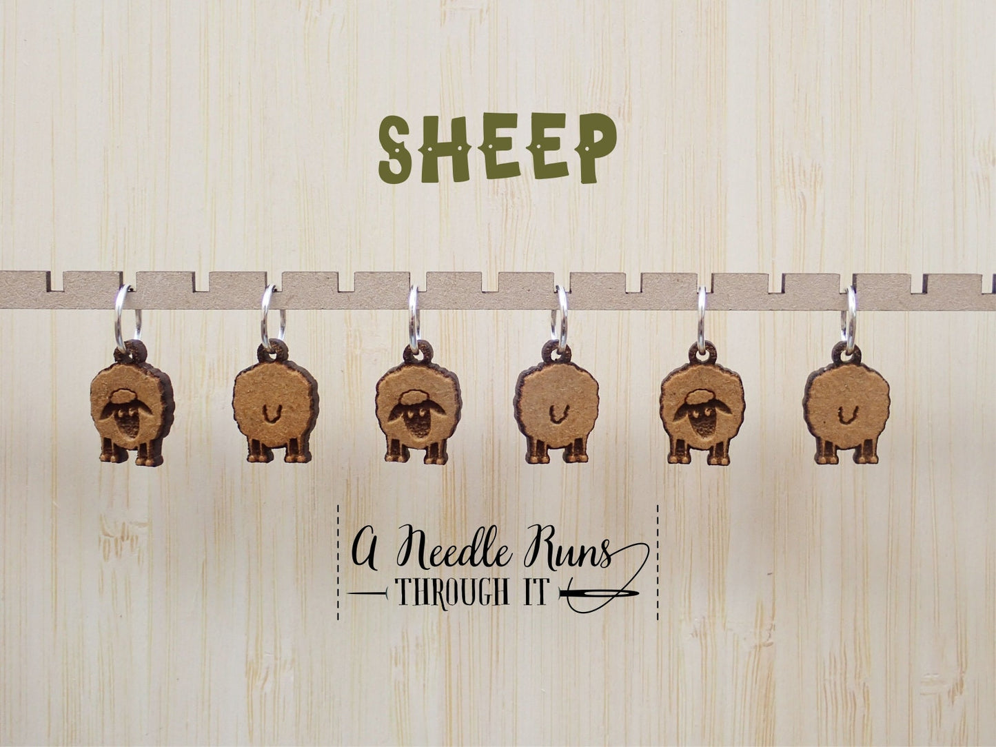 Little Sheep front and back stitch marker set, knitter gift,snag free stitch markers, right side, wrong side markers.Crochet progress keeper