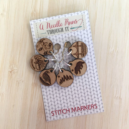 California Stitch markers set, sock knitter, knitter gift, snag free stitch markers, San Francisco stitch markers, Crochet progress keepers