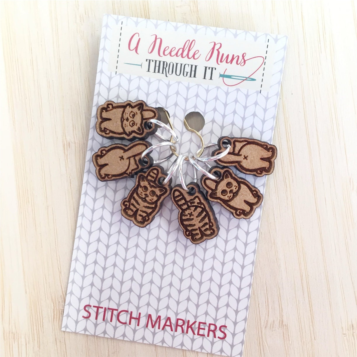 Kitties front and back Stitch markers set, sock knitter, knitter gift, snag free stitch markers. Cat crochet markers, progress keeper
