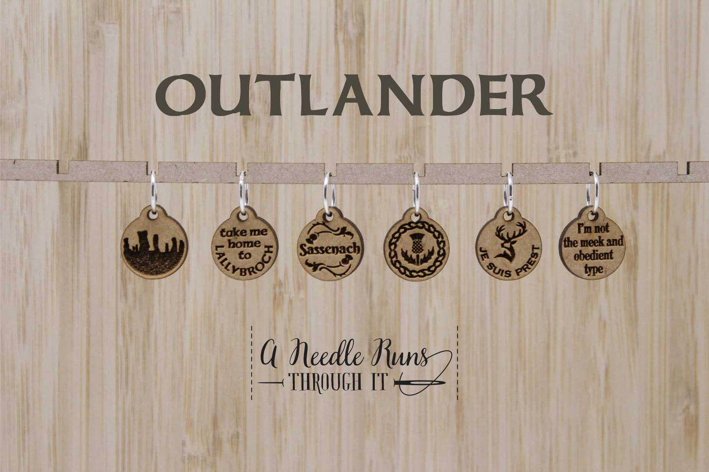 Out lander inspired Stitch markers set, celtic, knitter gift, snag free stitch markers, sassenach stitch marker set, Jamie and Claire