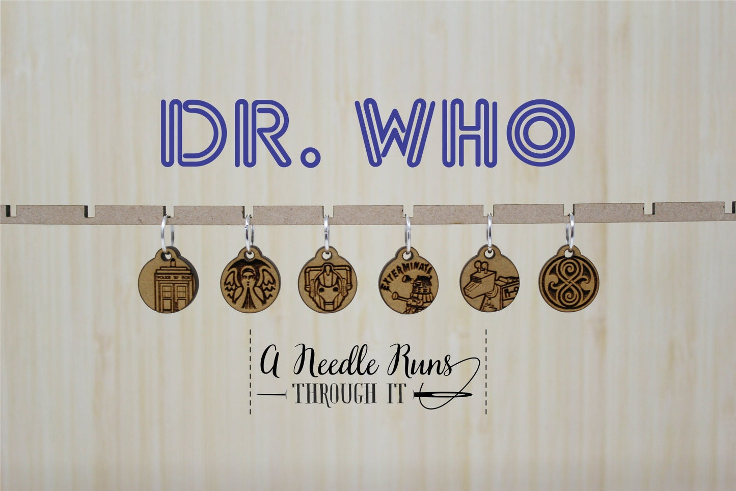 Dr Who Knitting Stitch markers set, dalek, angel, time lord snag free stitch markers, tardis, progress keepers. Whovian stitch markers