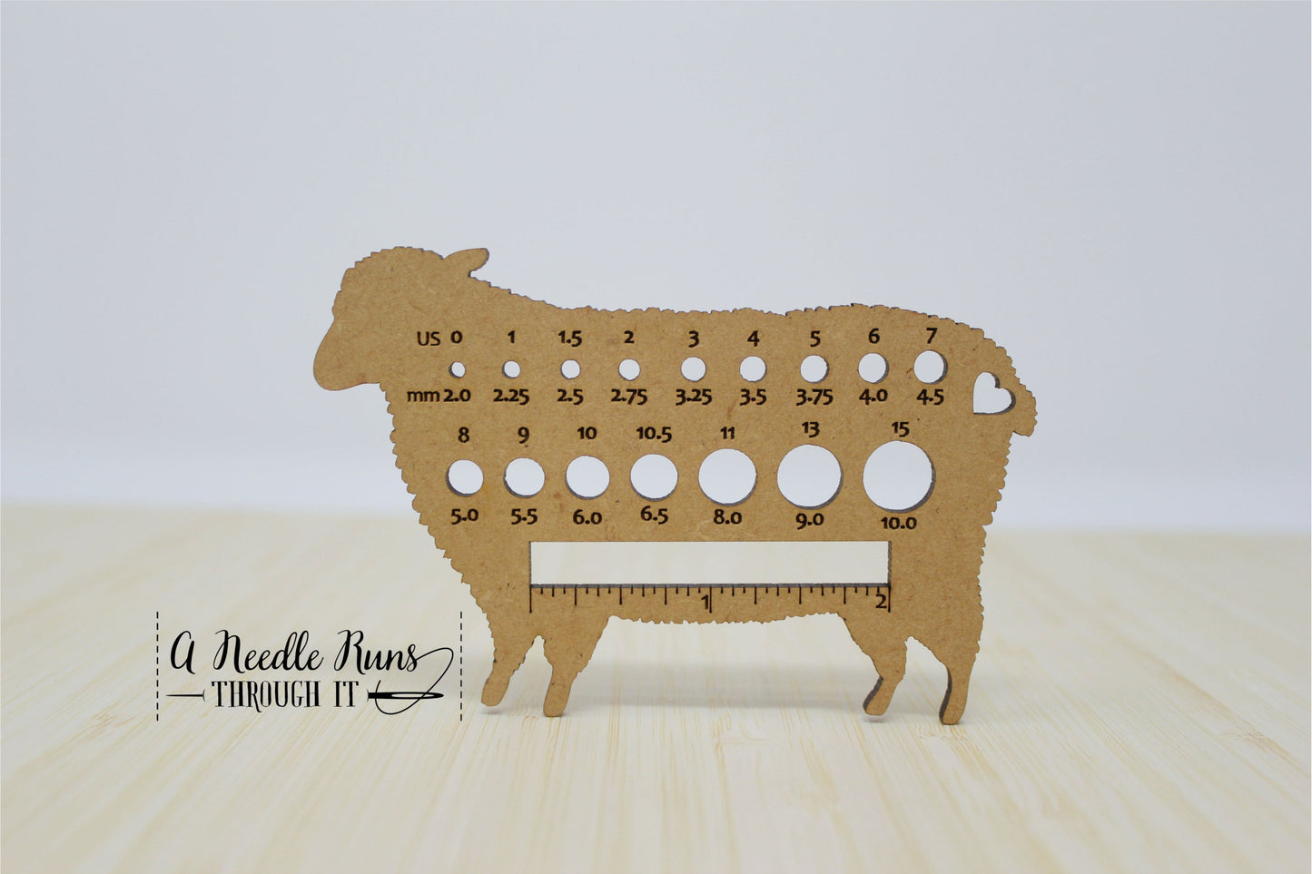 Sheep Knitting Needle gauge, small needle gauge. cute sheep needle gauge for knitting needles. All sizes 2" needle knitting gauge