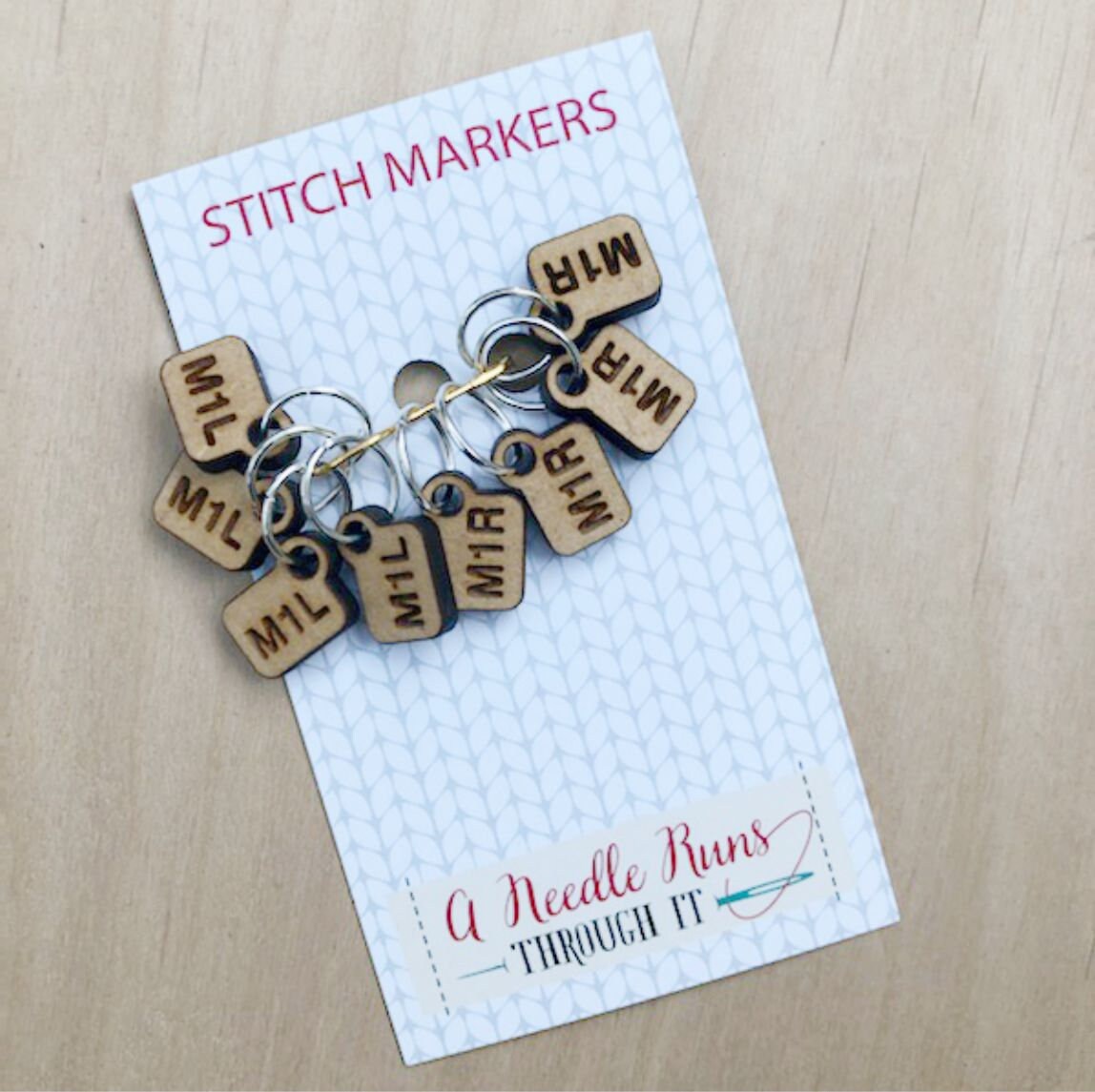 Sweater Increase stitch markers Helpful Stitch Markers,make one left, make one right helpful stitch markers. Knitalong stitch markers set