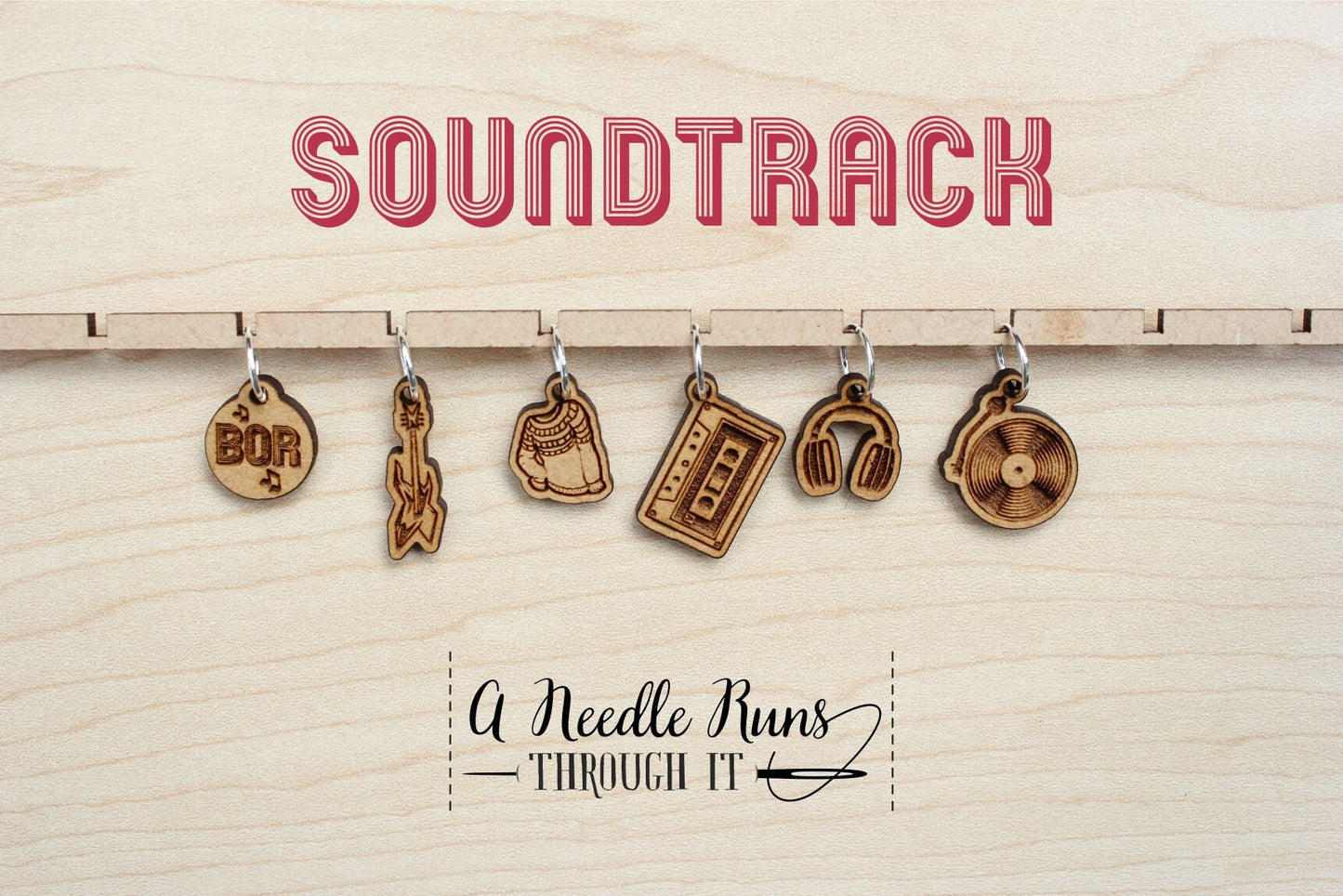 Soundtrack Knitalong Stitch marker set, snag free markers, Olive Knits knitalong stitch marker set, 4 day kal, music stitch markers
