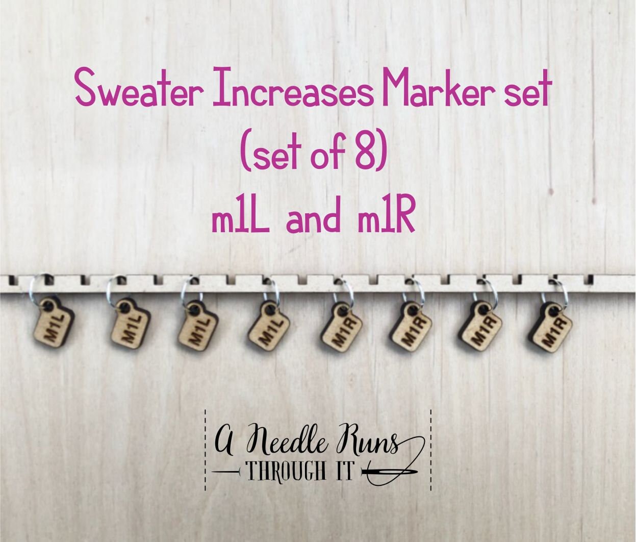 Sweater Increase stitch markers Helpful Stitch Markers,make one left, make one right helpful stitch markers. Knitalong stitch markers set