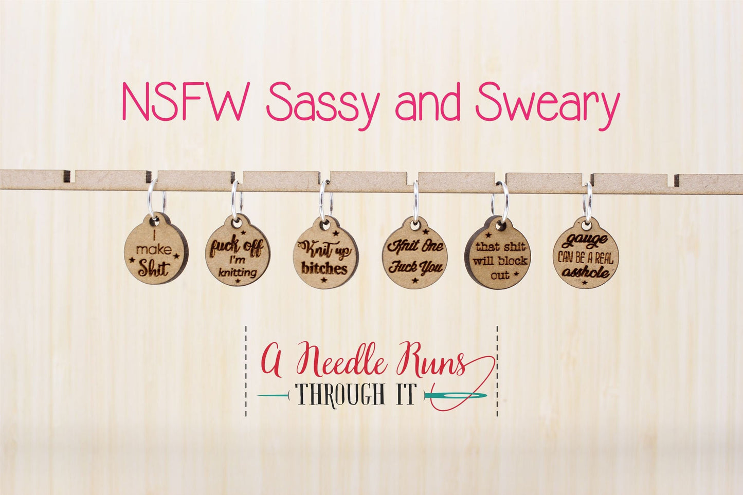 Sassy & Sweary NSFW (not safe for work) Stitch Markers for Knitting or crochet, Sweary stitch Markers for Knitting. Sassy Progress Keepers