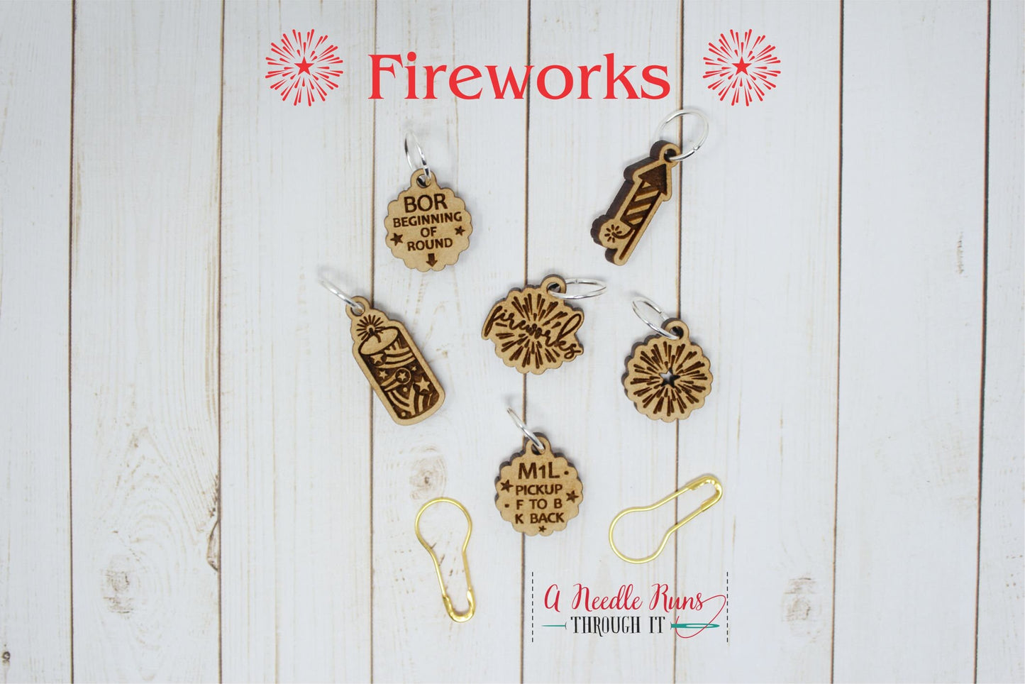 Fireworks Knitalong Stitch marker set, snag free markers, Olive Knits knitalong stitch marker set, 4 day kal, fireworks stitch markers