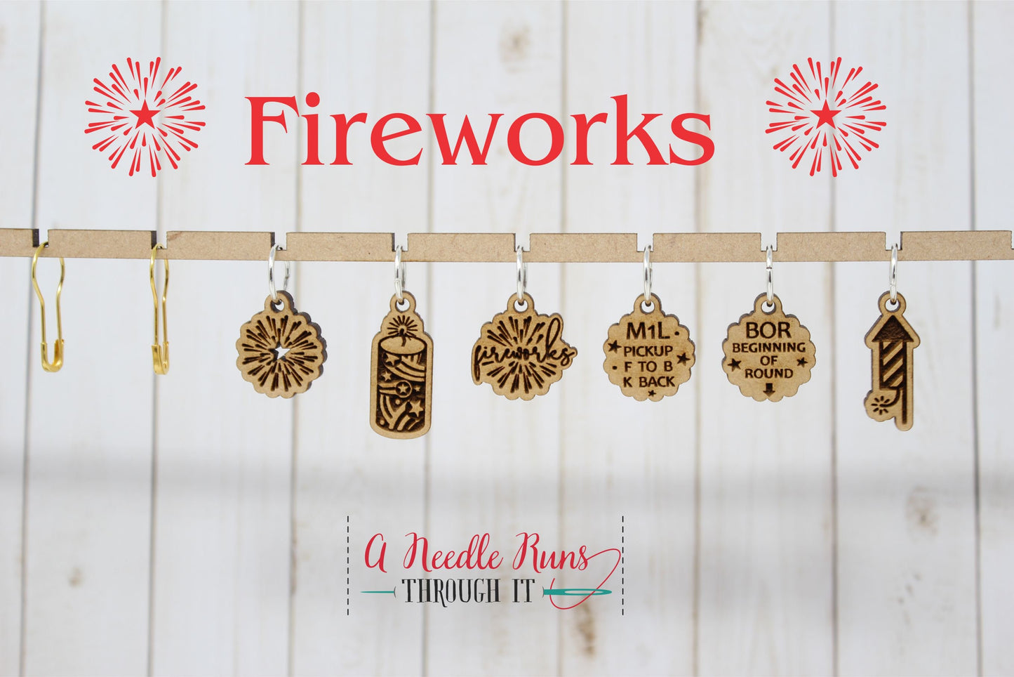 Fireworks Knitalong Stitch marker set, snag free markers, Olive Knits knitalong stitch marker set, 4 day kal, fireworks stitch markers