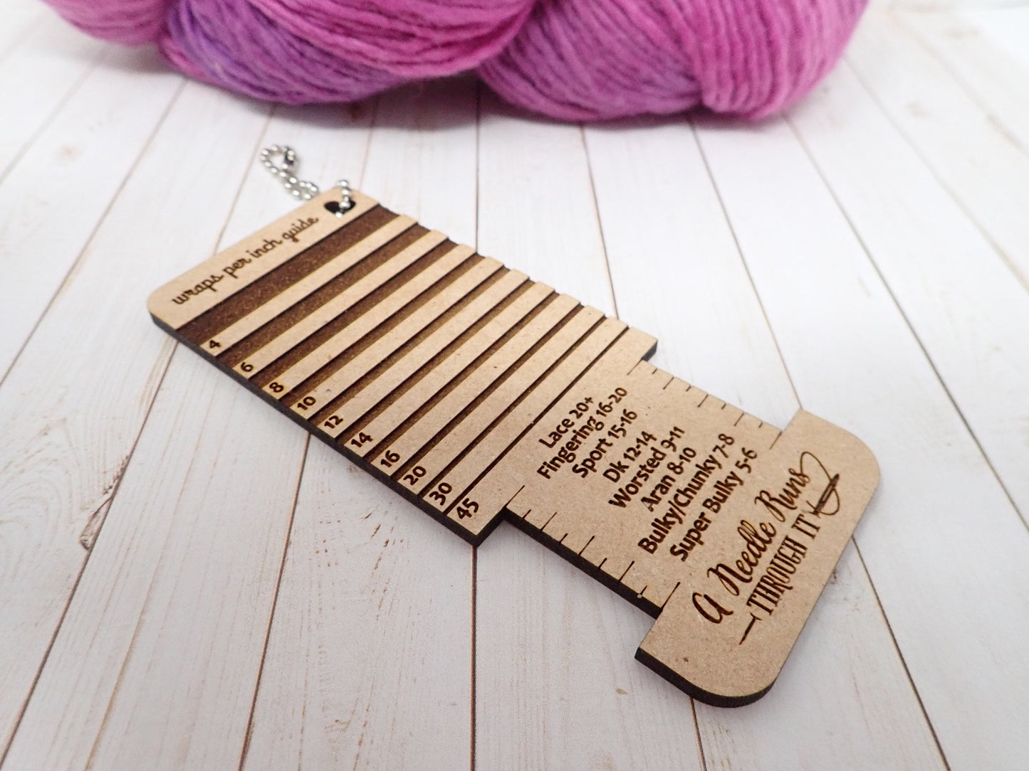 Wraps per inch wood guide. WPI guide tool. Spinner tools. handspinning WPI measure