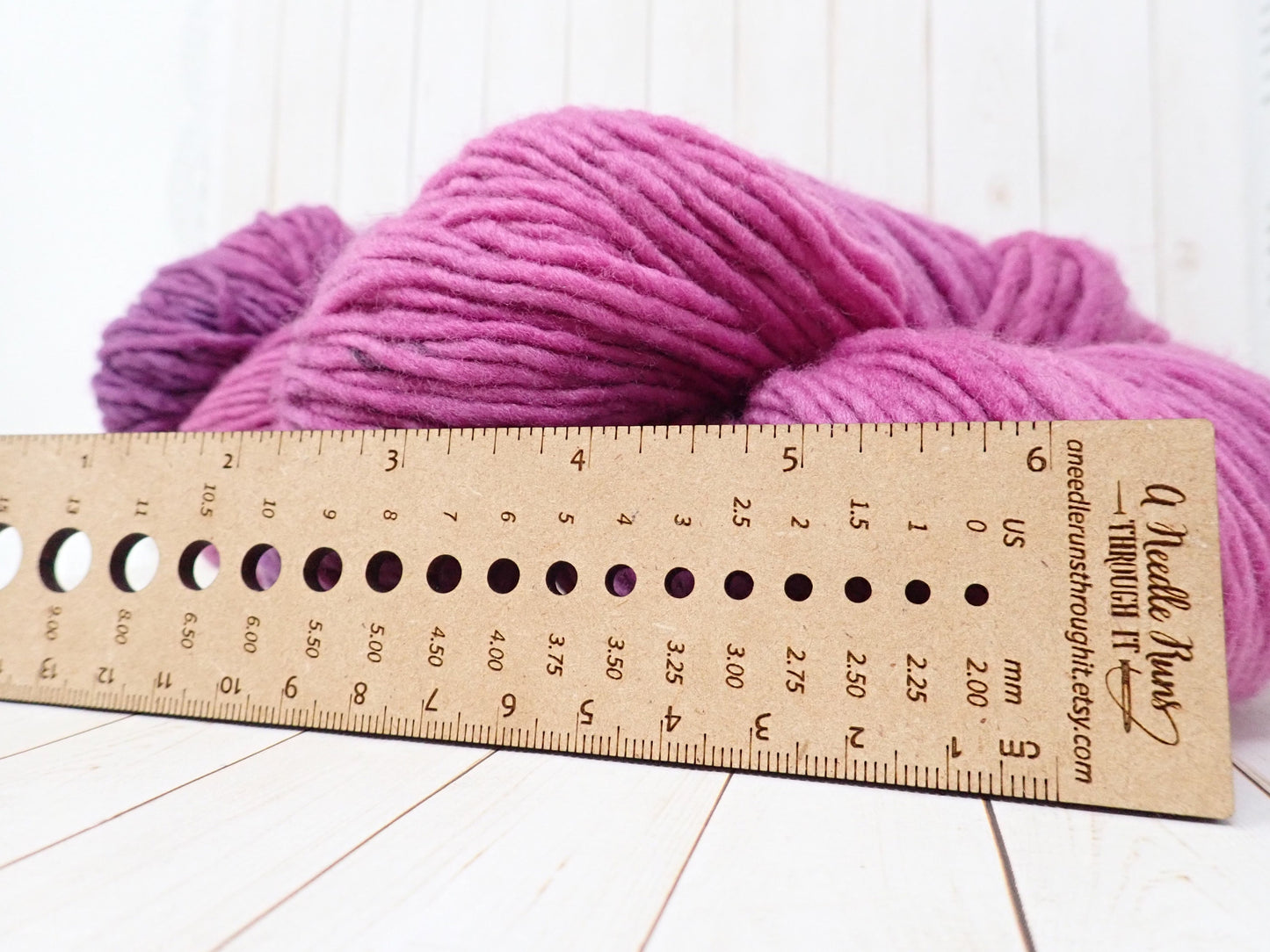 Combination Knitting Needle Gauge & 6" Ruler, small needle gauge. 6" ruler and needle gauge. long knitting ruler
