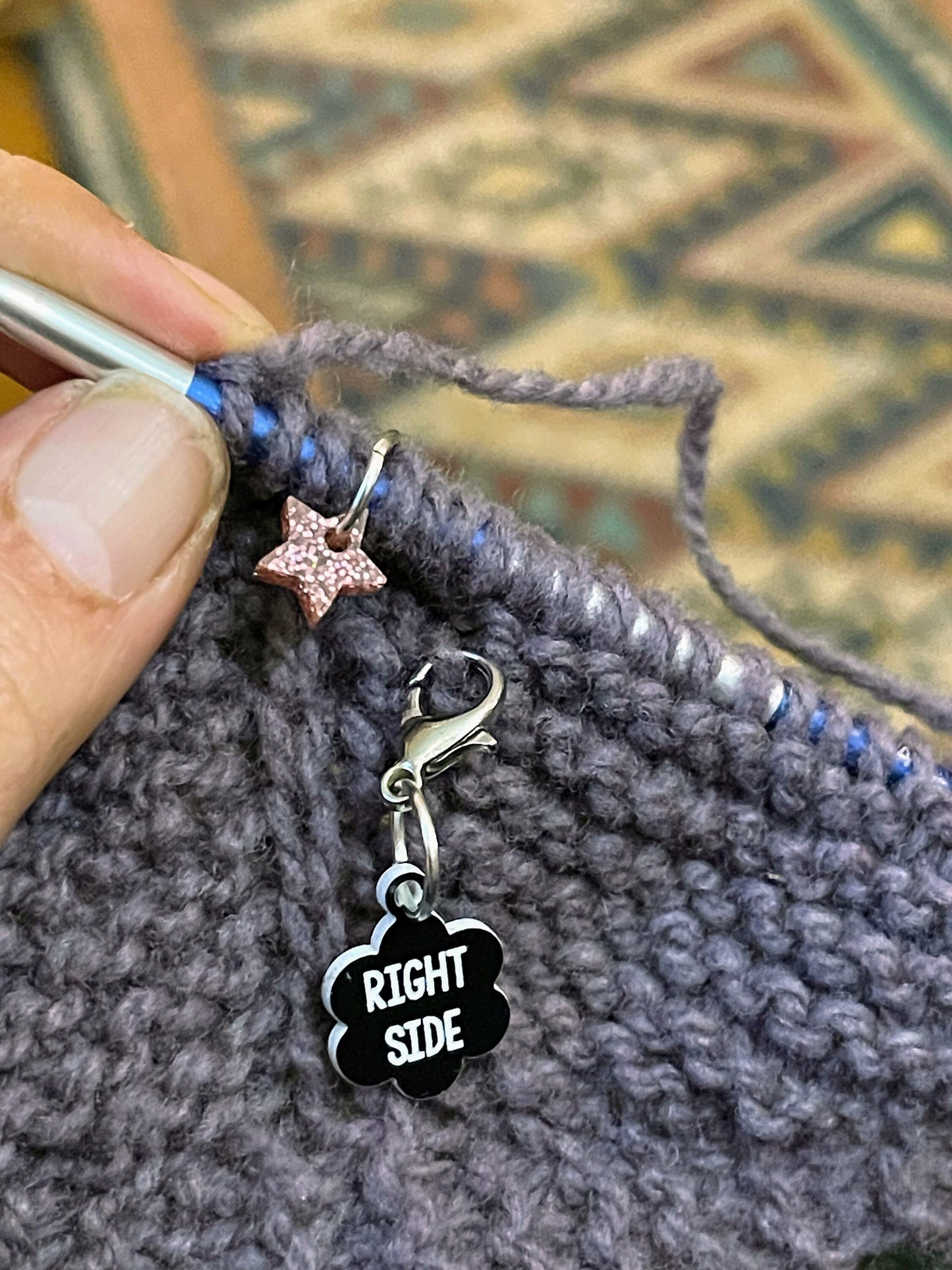 Right Side, Wrong side stitch marker set. front back knitting markers, progress keepers, Left-Right stitch markers