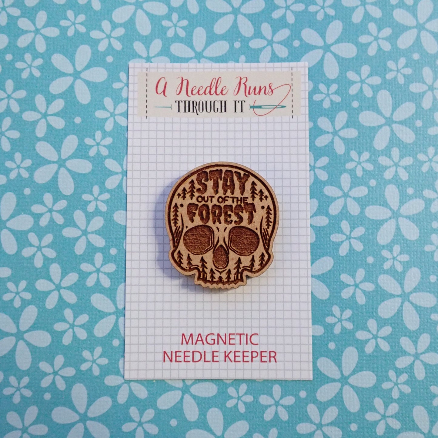 Cross Stitch Needle Minder, True Crime needleminder, Wood Magnetic Needle Minder. Hand embroidery, Needle Keeper. Needle minder cross stitch