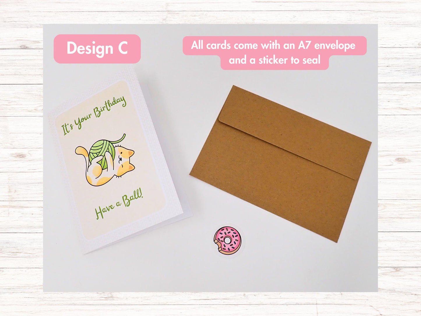 5x7 Blank Greeting Cards by Donut Byte Studio | Choose from 5 Unique Crafty Designs