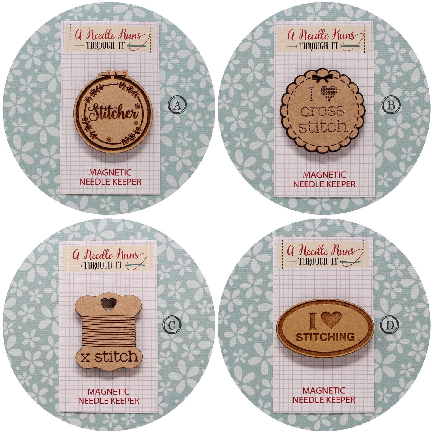 Cross Stitch Needle Minder, Cute stitcher needleminder,Wood Magnetic Needle Minder. Hand embroidery, Needle Keeper.Needleminder cross stitch