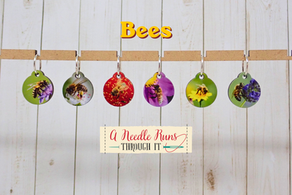 Bees - Full Color Stitch Markers (set of 6)