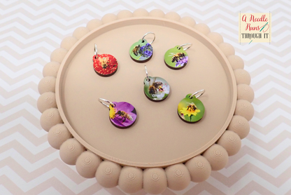 Bees - Full Color Stitch Markers (set of 6)