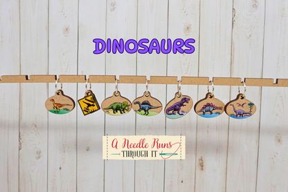 Dinosaurs - Full Color Stitch Markers (set of 7)