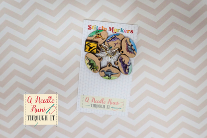 Dinosaurs - Full Color Stitch Markers (set of 7)