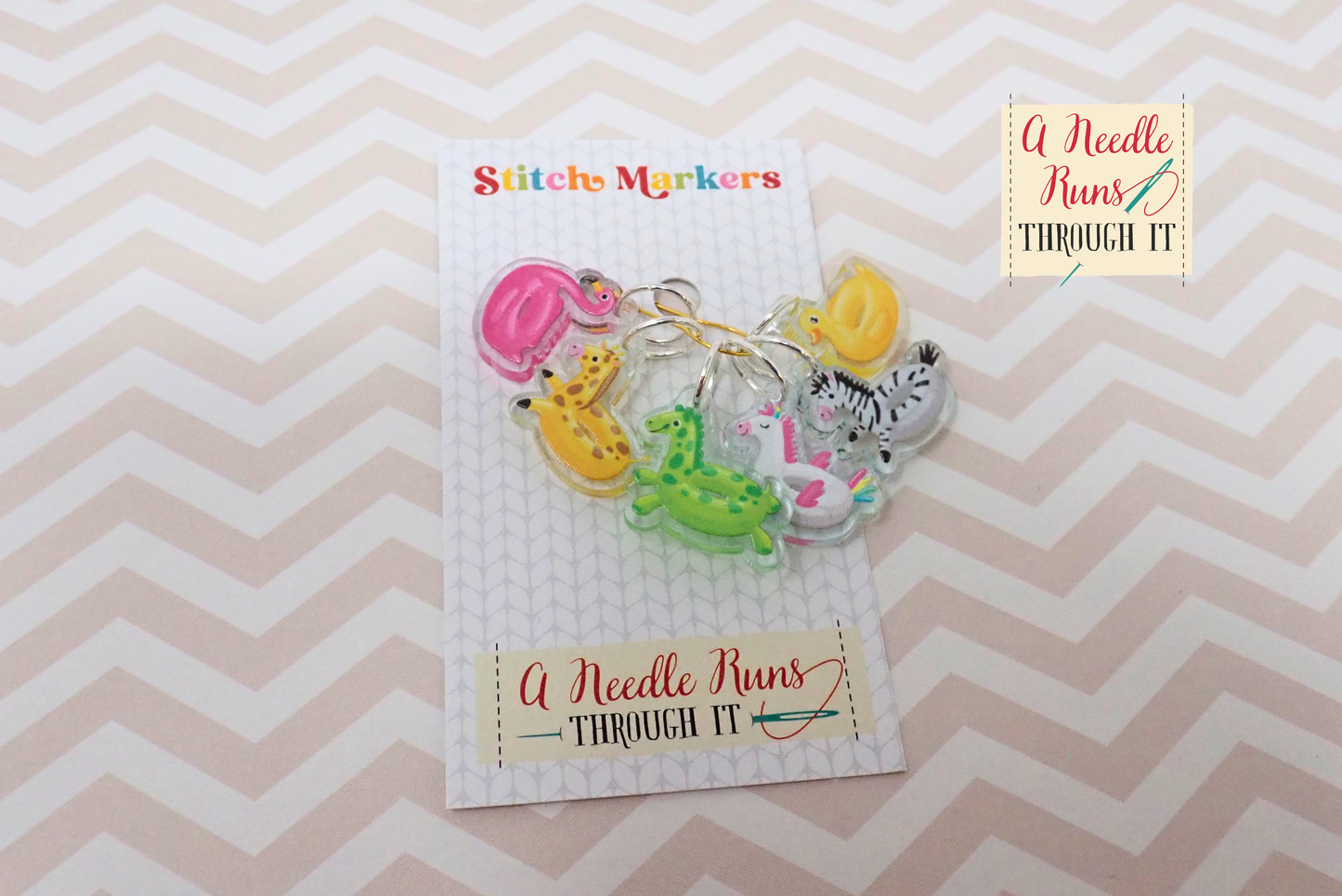 Pool Floaties - Full Color Stitch Markers (set of 6)