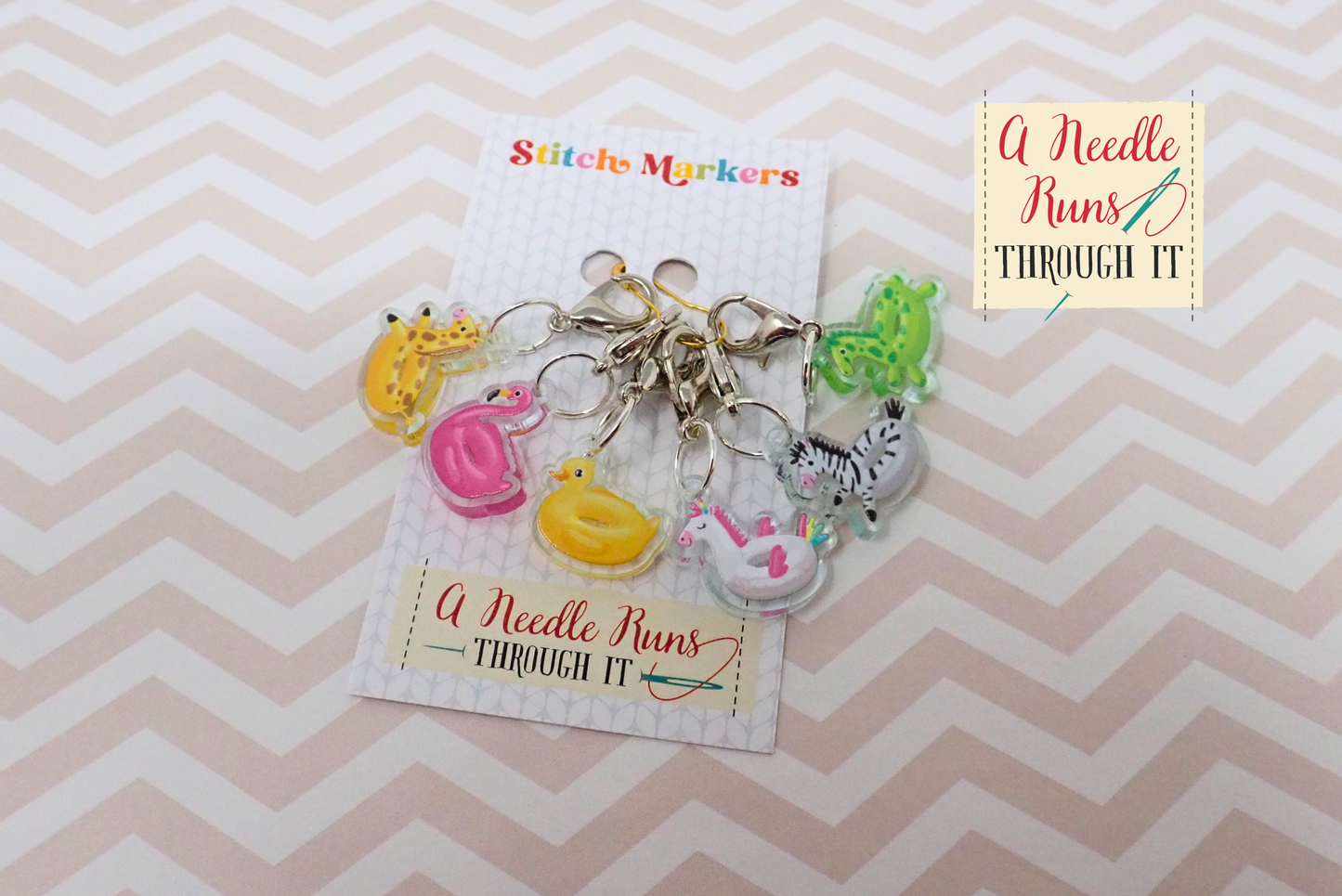 Pool Floaties - Full Color Stitch Markers (set of 6)