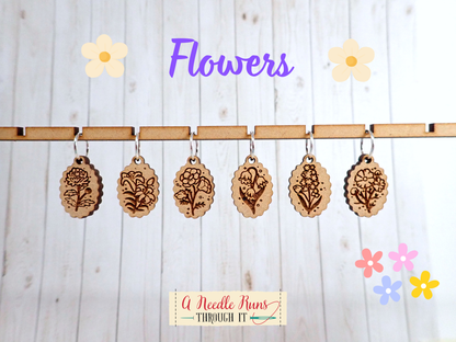Flowers - Stitch Markers (set of 6)
