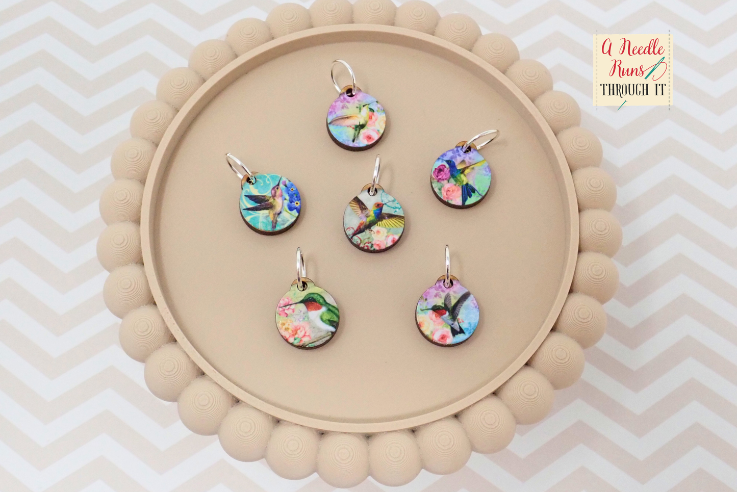 Hummingbirds - Full Color Stitch Markers (set of 6)