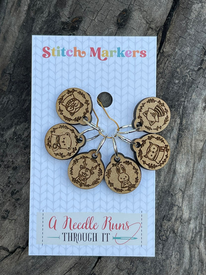 Fall Animal Friends Stitch markers set