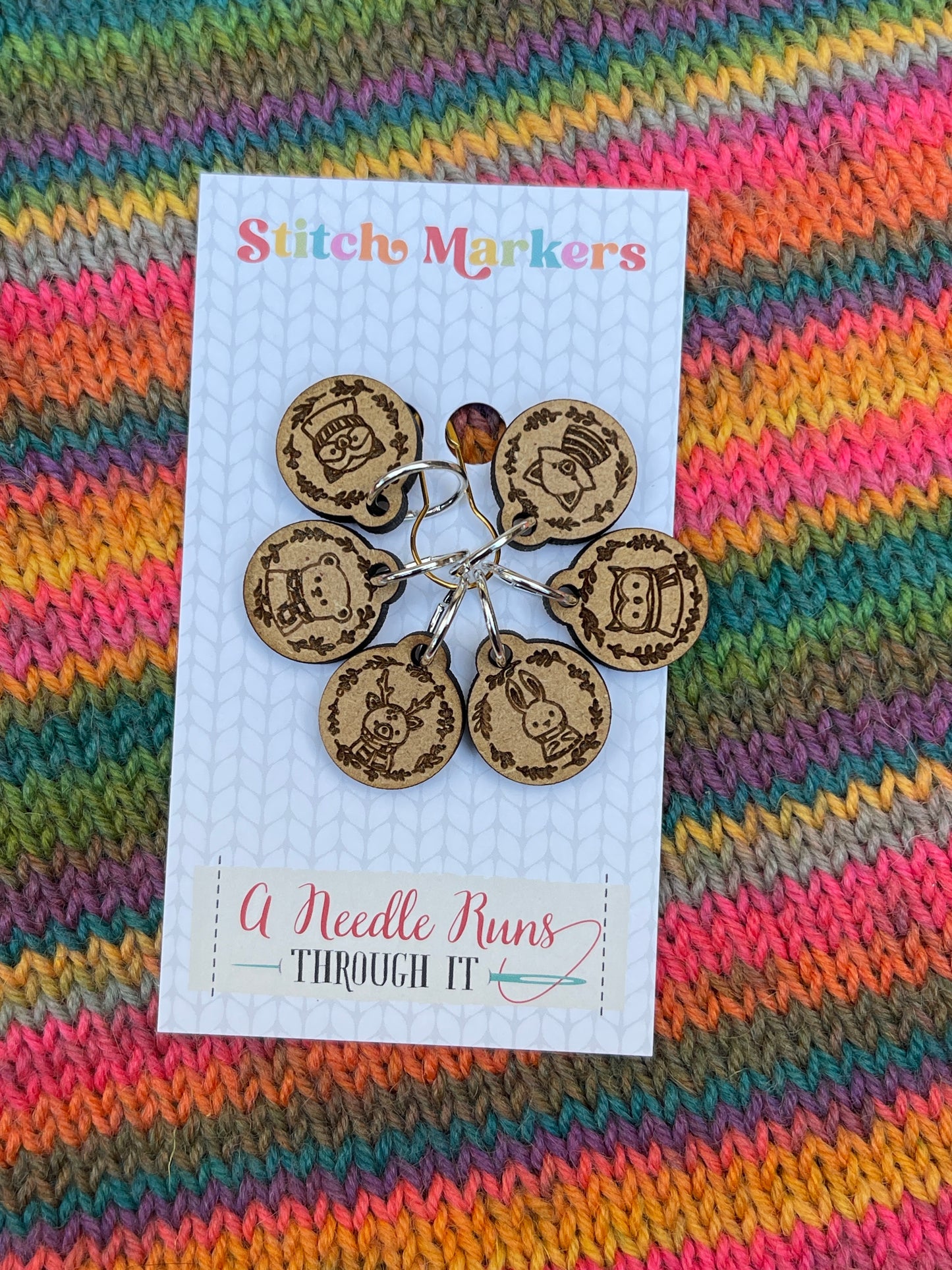 Fall Animal Friends Stitch markers set