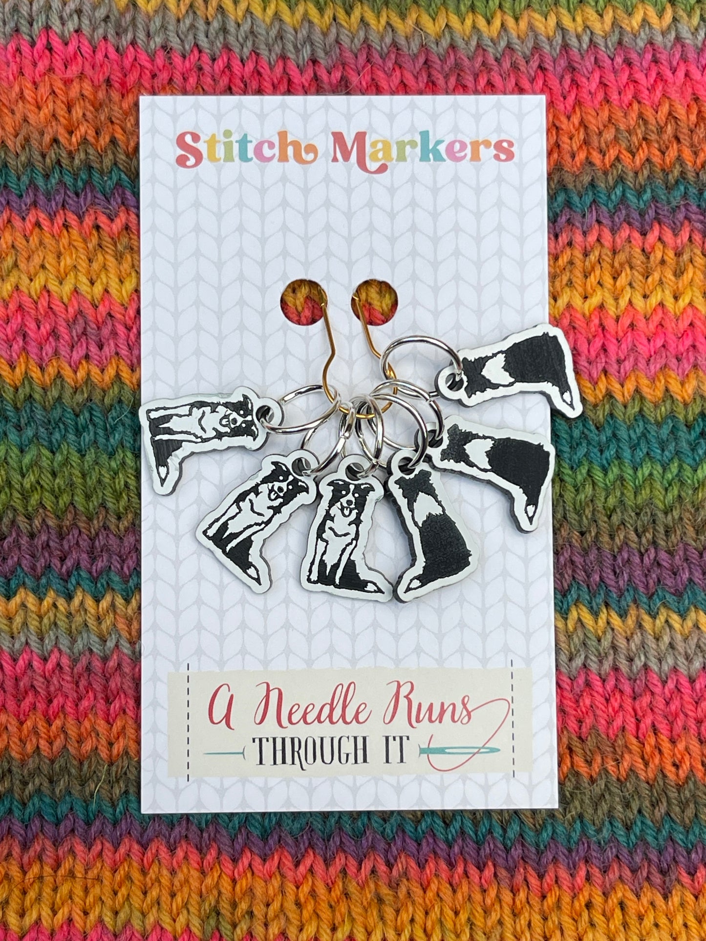 Sheep Dog, Border Collie Stitch markers set