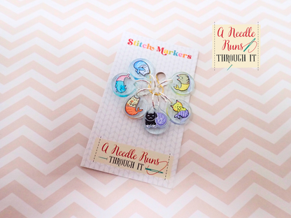 Mercats - Full Color Stitch Markers (set of 6)