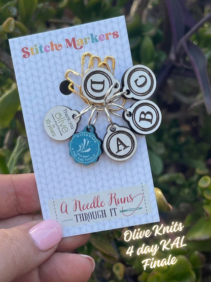 Olive Knits 2026 4 Day KAL Finale! Watermark Pattern Stitch Marker Set Exclusive