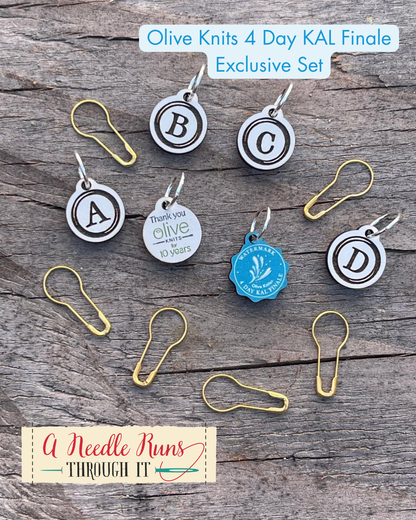 Olive Knits 2026 4 Day KAL Finale! Watermark Pattern Stitch Marker Set Exclusive