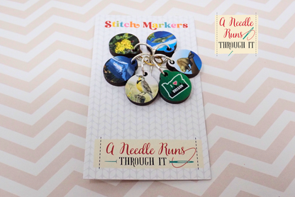 Oregon - Full Color Stitch Markers (set of 6)