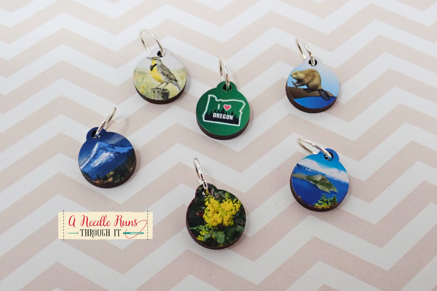Oregon - Full Color Stitch Markers (set of 6)