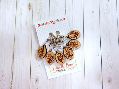 Flowers - Stitch Markers (set of 6)