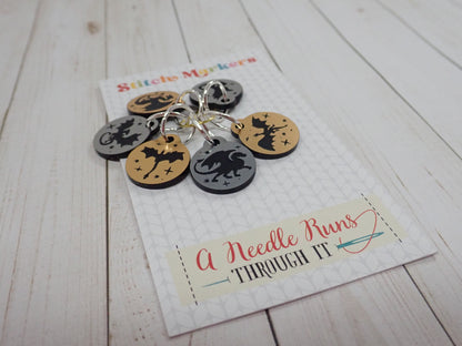 Metallic Dragons - Stitch Markers (set of 6)