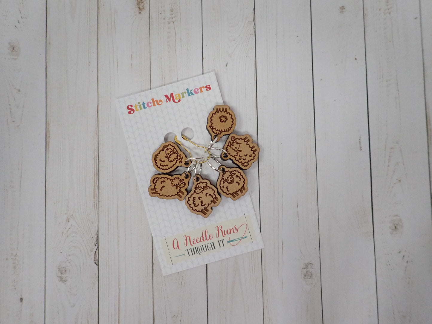 The flock, cute sheep Stitch markers set