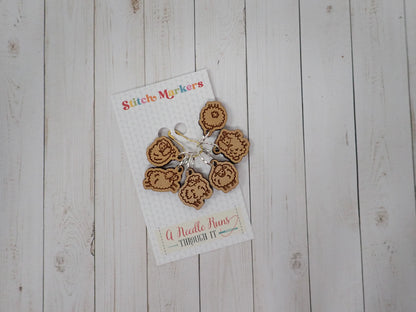 The flock, cute sheep Stitch markers set