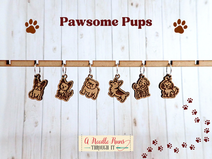 Pawsome Pups, dogs - Stitch Markers (set of 6)