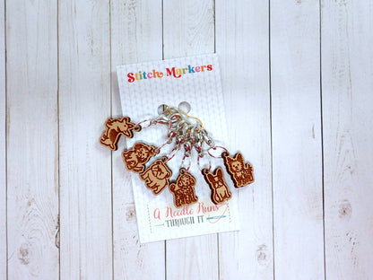 Pawsome Pups, dogs - Stitch Markers (set of 6)
