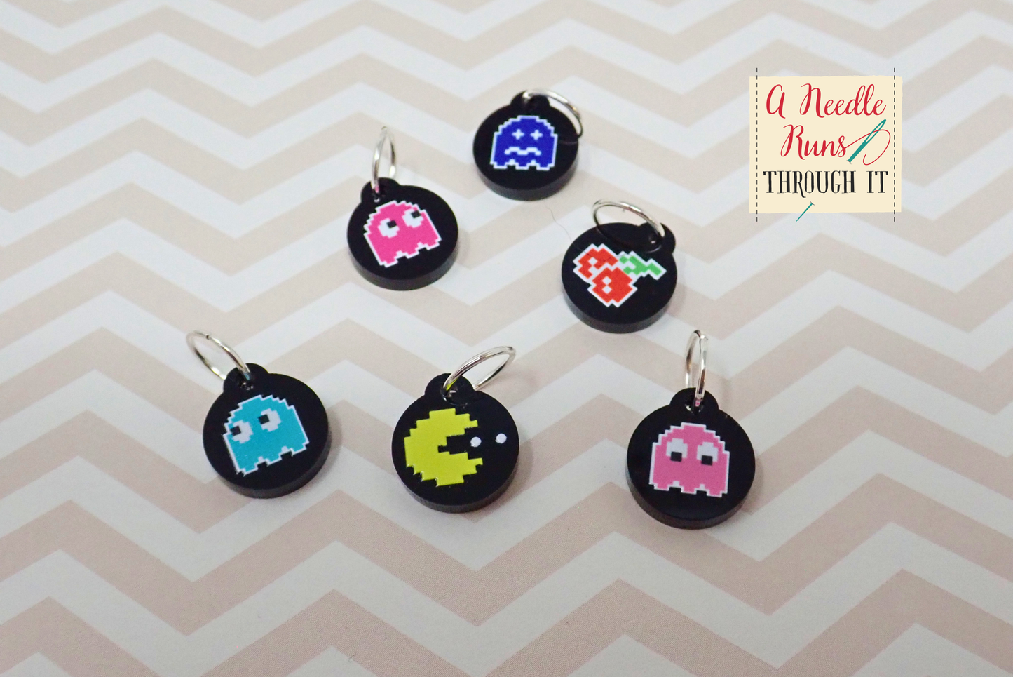 Retro Arcade - Full Color Stitch Markers (set of 6)