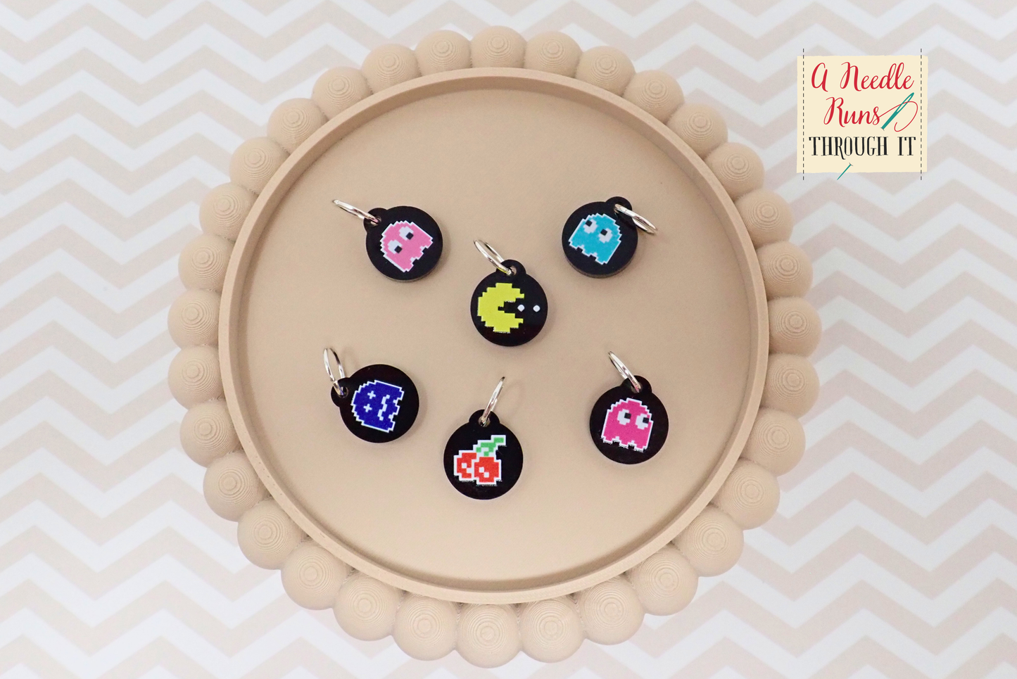 Retro Arcade - Full Color Stitch Markers (set of 6)
