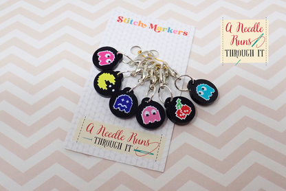 Retro Arcade - Full Color Stitch Markers (set of 6)