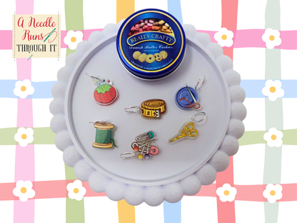 Cookie Tin Sewing Stitch Marker Set