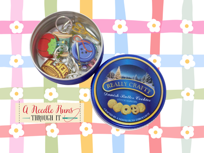 Cookie Tin Sewing Stitch Marker Set