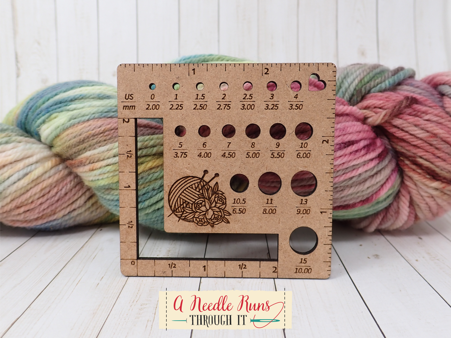 Square Combination Knitting Needle gauge