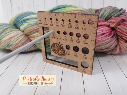 Square Combination Knitting Needle gauge