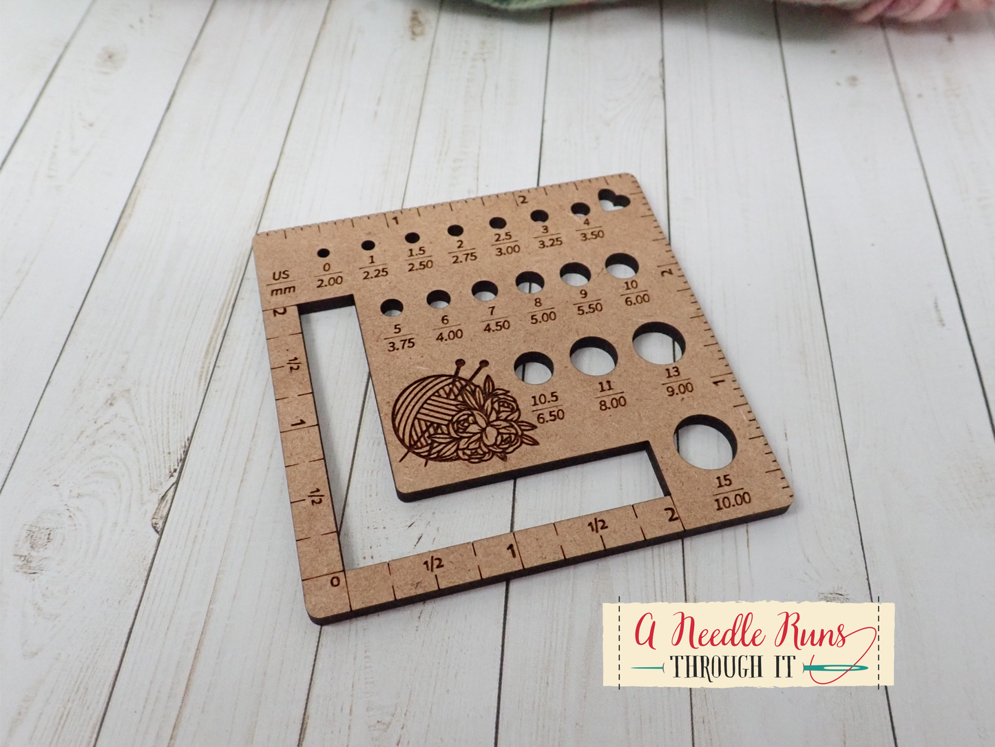 Square Combination Knitting Needle gauge