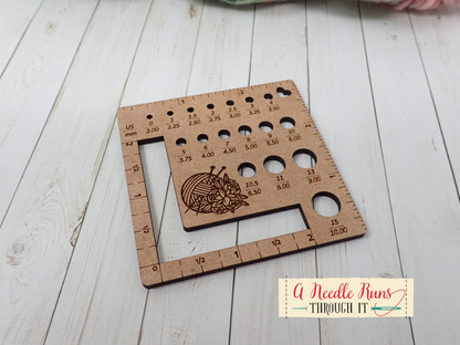 Square Combination Knitting Needle gauge